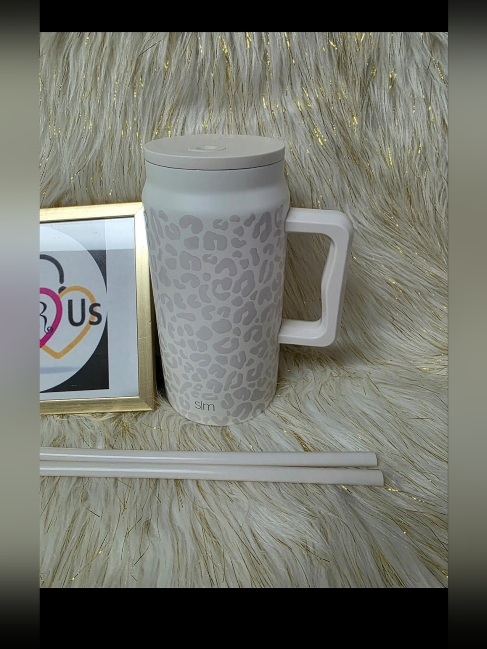 SIMPLE MODERN 50 OZ TREK TUMBLER CREAM LEOPARD BRAND NEW FAST SHIP!